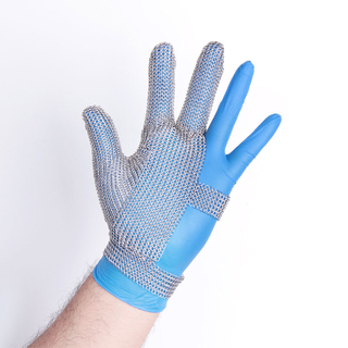 Korte handschoen met drie vingers en haakriem