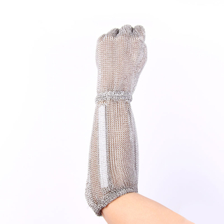 Vijfvinger lange handschoen met veerriem