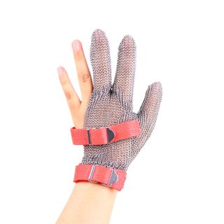 Krótka rękawiczka z trzema palcami i paskiem tekstylnym