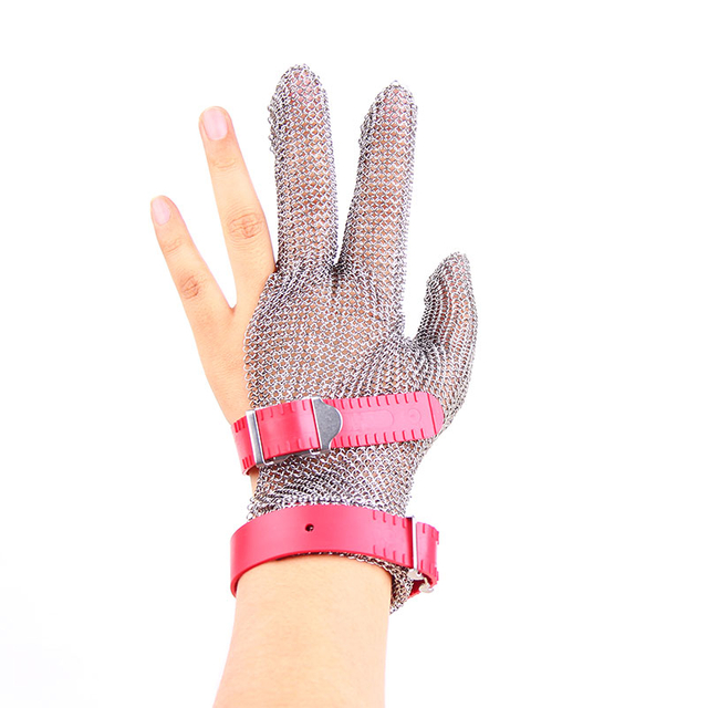 Three Finger Short Glove With Plastic Strap