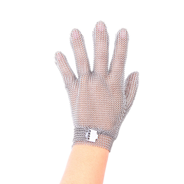 Korte handschoen met vijf vingers en haakriem