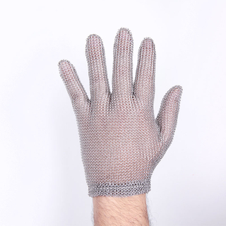 Korte handschoen met vijf vingers en veerriem