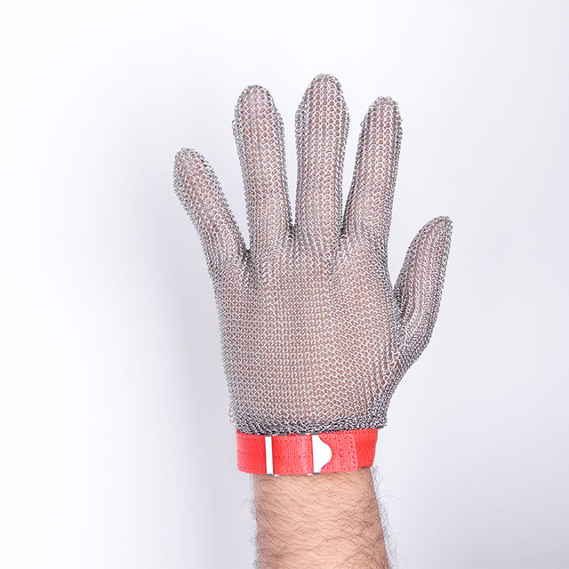 Fünf-Finger-Kurzhandschuh mit Textilband
