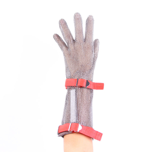 Five Finger 15CM Long Glove With Textile Strap