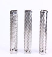 304 Stainless Steel Perforated Mesh Cold Smoke Tube — BBQ Wood Pellet Smoker Accessory, Metal Cooking & Baking Box Set