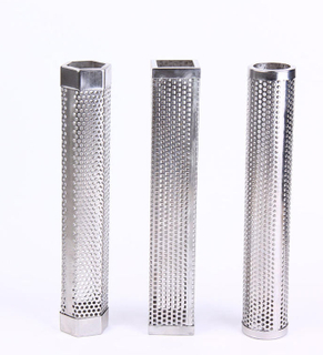 304 Stainless Steel Perforated Mesh Cold Smoke Tube — BBQ Wood Pellet Smoker Accessory, Metal Cooking & Baking Box Set