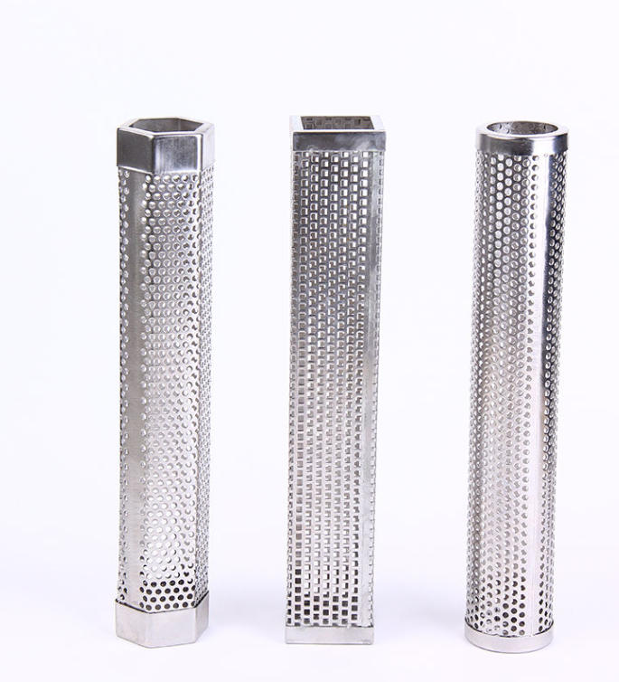 304 Stainless Steel Perforated Mesh Cold Smoke Tube — BBQ Wood Pellet Smoker Accessory, Metal Cooking & Baking Box Set